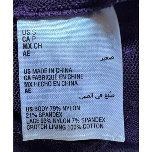 I.N.C. INTERNATIONAL CONCEPTS SHEER SWISS DOT CUPPED BODYSUIT PURPLE SMALL NEW! - Picture 9 of 11